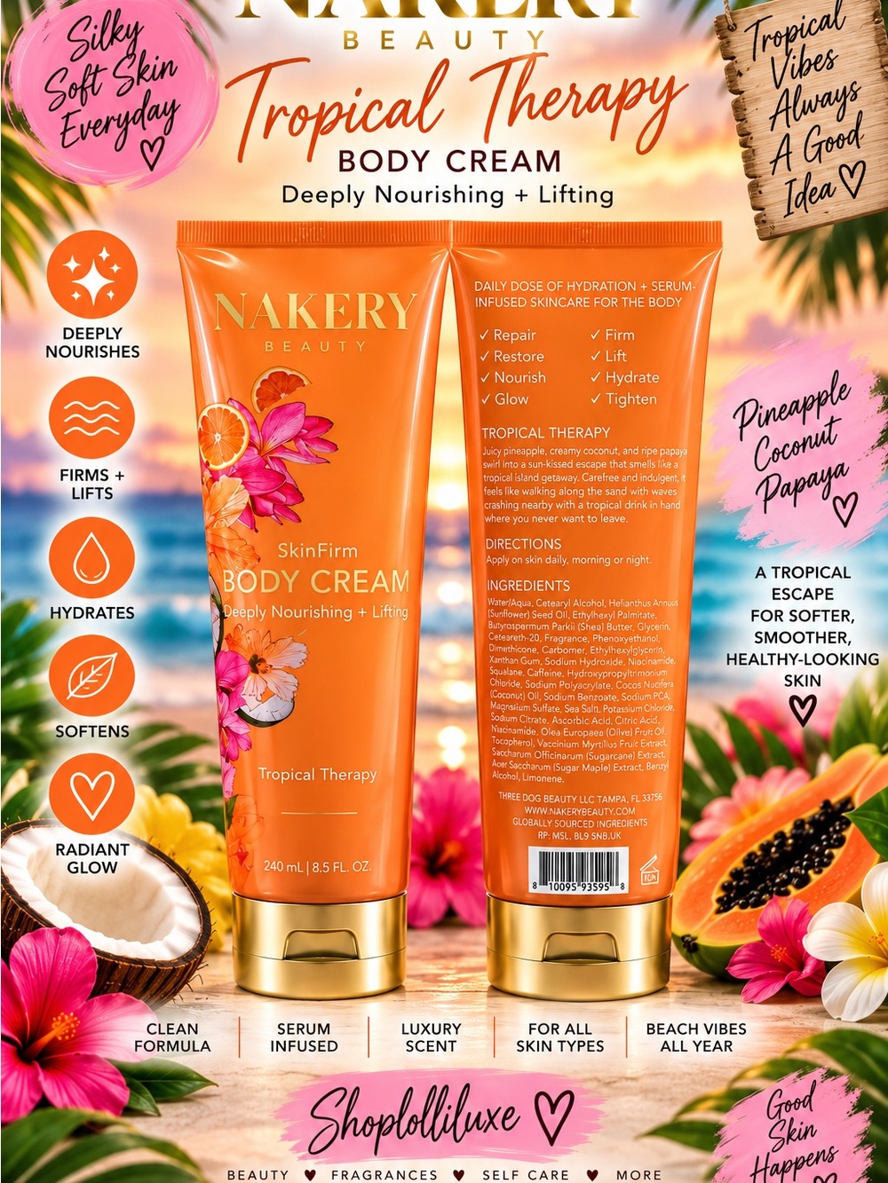 Nakery Beauty Tropical Therapy Body Cream — Bright Orange